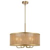 LamQee Farmhouse Rattan Chandelier 4 Lights Boho Ceiling Hanging Lighting with Hand Woven Shade Pendant Lights - 2 of 4