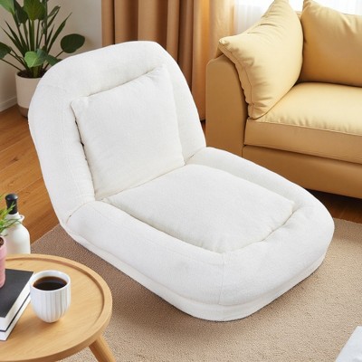 Folding Plush Floor Lounge Chair with 5 Adjustable Positions