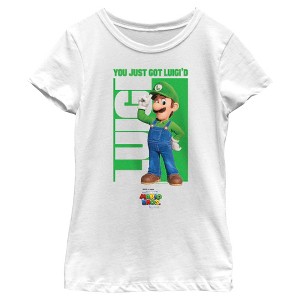 Girl's The Super Mario Bros. Movie Luigi You Just Got Luigi'd T-Shirt - 1 of 4