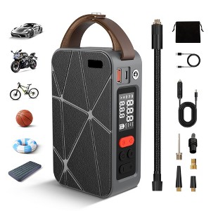 Captiva Designs Portable Tire Inflator, 150 PSI Air Compressor Pump with Dual Display, Wireless for Cars, SUVs & Motorcycles - 1 of 1