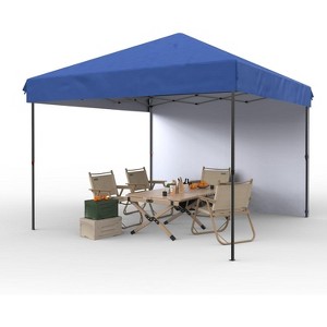 10'x10' Instant Setup Canopy Tent, Portable Outdoor Shelter with Removable Sidewall, Includes Stakes & Ropes, for Parties, Events, Camping - 1 of 4