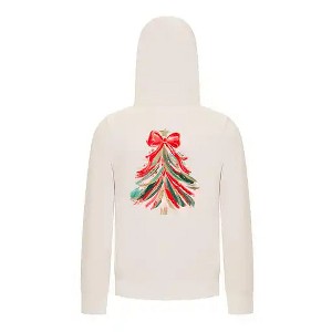 Everyday Kids Christmas Collection Red & Gold Painted Tree Girls Zip Up Hoodie – Holiday Sweatshirt - 1 of 4