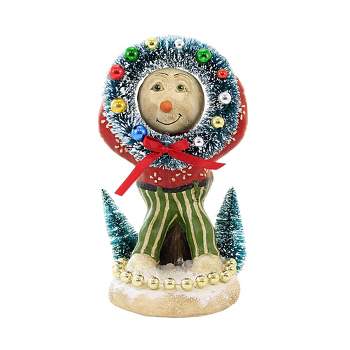 Charles Mcclenning Deck The Forest  -  One Figurine 7.75 Inches -  Snowman Sisal Wreath Trees  -  24237  -  Polyresin  -  Multicolored