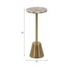 Sagebrook Home 24" Iron and Agate Round Polished Edge Accent Table Gold: Cylinder Base, No Assembly Required - 2 of 4