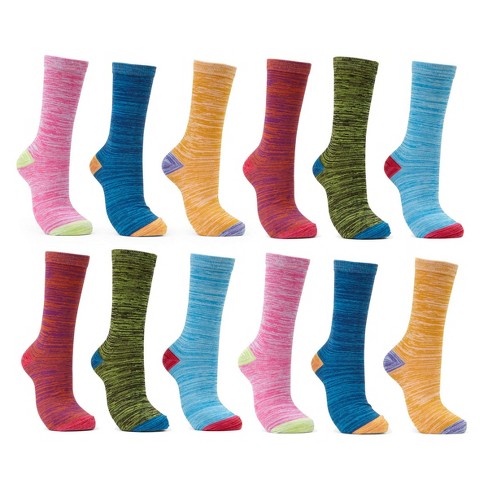 Mio Marino Women's Dress Crew Socks 12 Pack - Graceful Play, Size: 4-8 ...