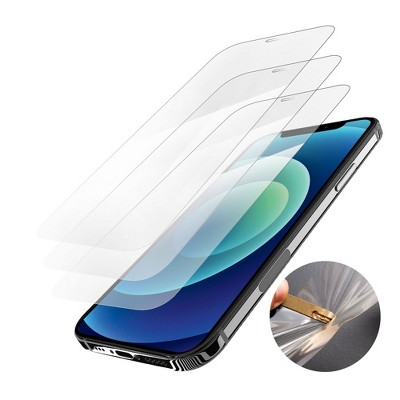 Insten 3-Piece Screen Protector Compatible With iPhone 12 Pro / iPhone 12 6.1 inch (2020) Full Coverage Edge to Edge, Flexible TPU Film, Case Friendly