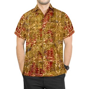 LA LEELA Men's Hawaiian Trendy Beach Summer Vacation Shirts Casual Collared Short Sleeve Shirts Button Down Shirt Men - 1 of 4