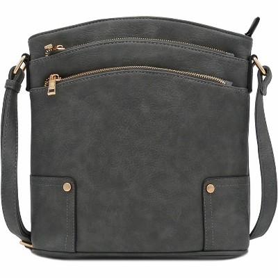 Paaaawaters Triple Zip Pocket Large Crossbody Bag