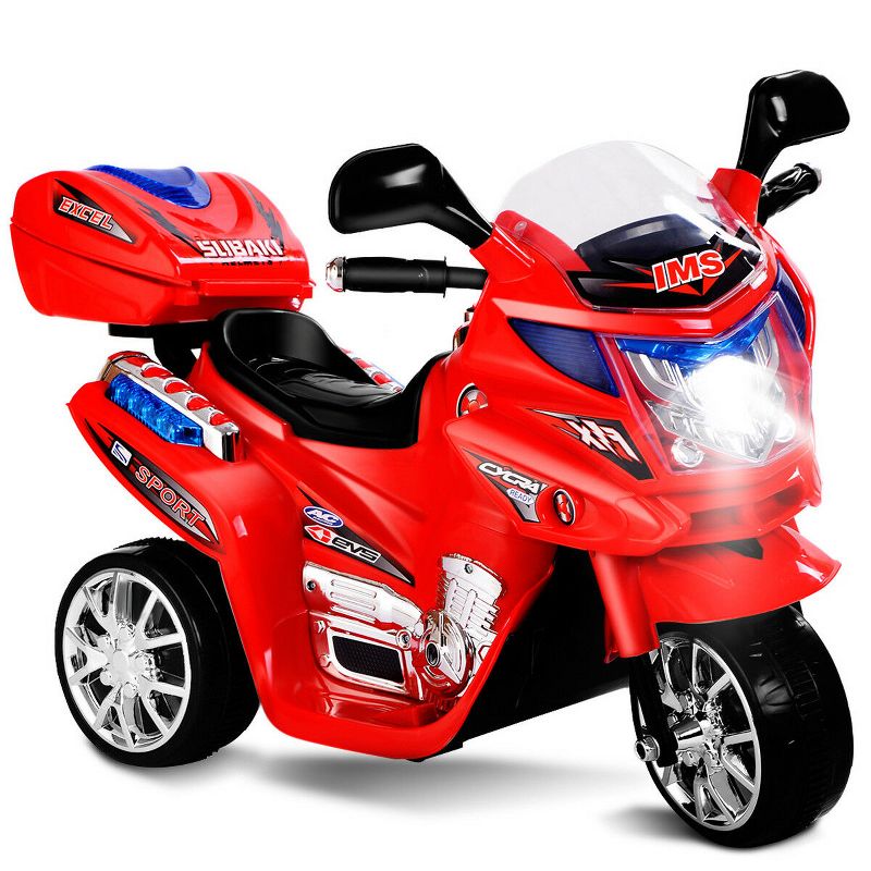 Costway 3 Wheel Kids Ride On Motorcycle 6V Battery Powered Electric Toy Power Bicycle, 1 of 11