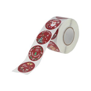 Unique Bargains Christmas Seal Cute Stickers Copperplate Paper Adhesive Colorful 0.98" 500Pcs - 1 of 4