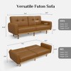 Dyonery Futon Sofa Bed, Convertible Extra Large Size Sleeper Sofa with Adjustable Backrest, Mid Century Modern Loveseat Couch - 2 of 4