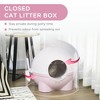 Whisen Round Enclosed Cat Litter Box with Door Sand Pedal, Scoop, Lid, Spacious Interior - 3 of 4