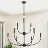 LNC Dockpusarry 9-Lights 32.3" Candle Tiered Modern Farmhouse Oversized Chandelier,Matte Black - 2 of 4