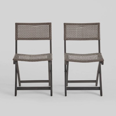 2pk Hillside Acacia Wood Patio Bistro Chair - Christopher Knight Home