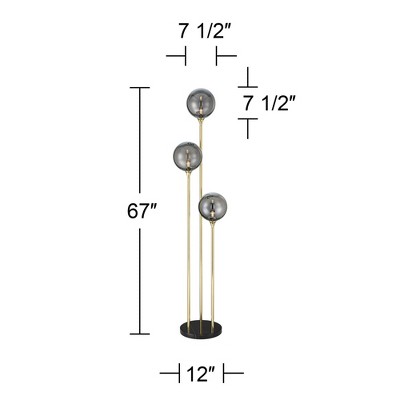 Edison Black and Gold Glass Globe Floor Lamp