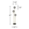 Possini Euro Design Arielle Mid Century Modern 67" Tall Standing Floor Lamp Tree 3-Light LED Foot Switch Gold Metal Brass Bubble Glass Gray Shade - 4 of 4