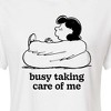 Women's - Peanuts - Busy Taking Care Of Me Cropped Graphic T-Shirt - 2 of 4
