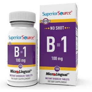 Superior Source Vitamin B1 (Thiamin), 100 mg, Under The Tongue Quick Dissolve MicroLingual Tablets, 100 Count - 1 of 4