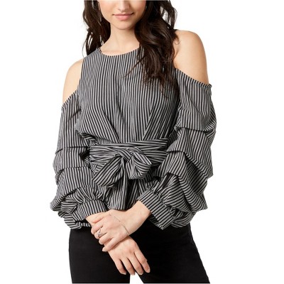 J.O.A. Womens Tiered-Sleeve Cold Shoulder Blouse