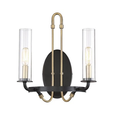 Savoy House Kearney 2 - Light Wall Light in  Vintage Black/Warm Brass