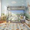 Polibi Twin Over Full Bunk Bed with LED Lighting, Storage Shelves, Charging Station & Drawer - 2 of 4