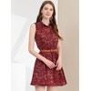 INSPIRE CHIC Women's Floral Sleeveless Half Placket Mini Belted Summer Dress - 3 of 4
