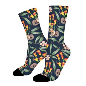 Squirrels Women Printed Crew Socks Funny Funky Socks Soft Polyester Novelty Gifts for Artists Men - 1 of 1