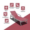 LeisureMod Marlin Patio Sling Chaise Lounge Chair With Arms in Grey Aluminum, Black - 3 of 4