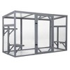 Outdoor Wooden Cat Enclosure, Large Gray Catio House with 3 Platforms, Lockable Door & Sun Sheet Roof, Spacious Patio Playpen for Cats & Small Pets - 4 of 4