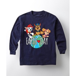 Boys' - Paw Patrol - Earth Day Globe Long Sleeve Graphic T-Shirt - 1 of 4