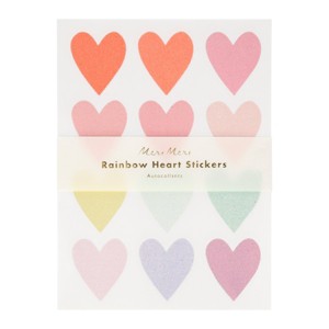 Meri Meri Pastel Heart Glitter Stickers (Pack of 10) - 1 of 1