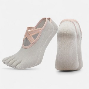 Anna-Kaci Women's 2-Pack Toe Grip Ballet Socks with Crisscross Elastic Bands and Soft Stretch Knit for Pilates or Barre - 1 of 3