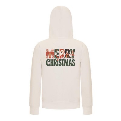 Everyday Kids Christmas Collection Merry Christmas Zip Up Hoodie – Holiday Sweatshirt - Off White