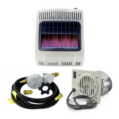 Mr. Heater 20k Btu Liquid Propane Blue Flame Heater With Blower u0026 Regulator  Hose : Target