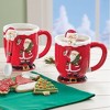 Collections Etc Red Santa Mugs with Spoons - Set of 2 5 X 3.25 X 4 Red - 2 of 2
