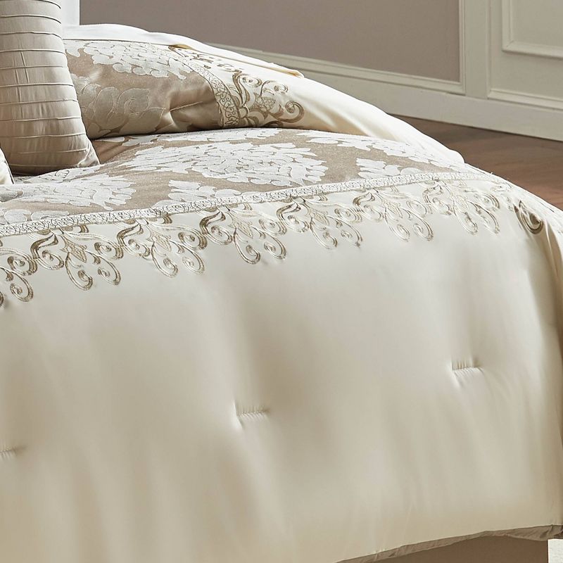 9pc Hillcrest Comforter Set Ivory & Gold - Riverbrook Home, 6 of 10