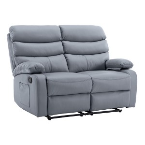 Hzlagm 54.8 in. W Faux Leather Reclining 2-Seater Loveseat - 1 of 4