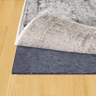 Uni-Luxe 4' Octagonal Gray Felt and Rubber Rug Pad