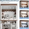 72" Tall Farmhouse Style Coffee Bar Cabinet with LED Lights, Kitchen Buffet Featuring Doors and Drawer, Adjustable Shelves, Spacious Storage - 3 of 4