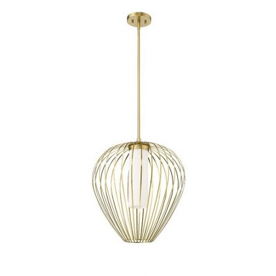 Modern Gold 18" Glass Pendant Light with LED