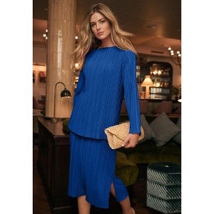 Jessica London Plisse Boatneck Blouse - 1 of 2