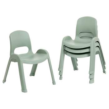 ECR4Kids SitRight Plastic Children’s Chair, Indoors and Outdoors, 11in Seat Height, 4-Pack
