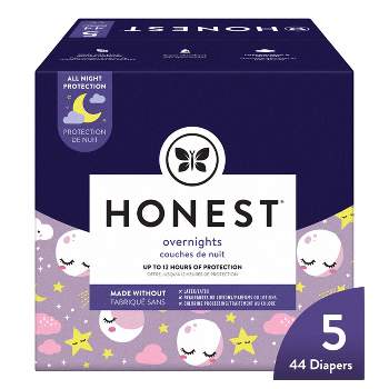 The Honest Company Clean Conscious Disposable Overnight Diapers Cozy Cloud + Star Signs - Size 5 - 44ct