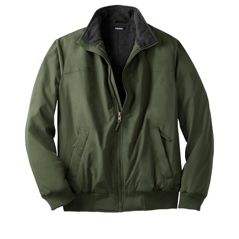 Kingsize Men's Big & Tall Fleece-lined Bomber Jacket - Big - 5xl, Olive ...