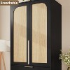 Armoire Wardrobe Closet with Drawers, 69.5" Wooden Wardrobe Cabinet with Hanging Rod - 2 of 4