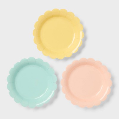 20ct Multicolored Pastel Scalloped Easter Snack Plate - Spritz™