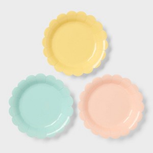 20ct Multicolored Pastel Scalloped Easter Snack Plate - Spritz™ - 1 of 3