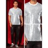 Lars Amadeus Men's Short Sleeve Crew Neck Disco Glitter Sequin T-Shirt - 4 of 4