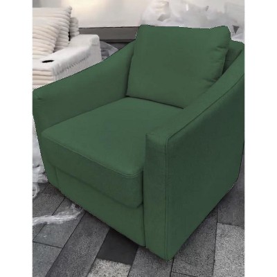 Swivel Accent Chair for Living Room, 360° Rotating Modern Linen Upholstered Armchair - Comfy Ergonomic Backrest Single Sofa