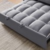 Streamdale Versatile Foldable Sofa Bed in 3 Lengths, Modern Velvet Pull-Out Bed with USB Port (Grey) - 2 of 4